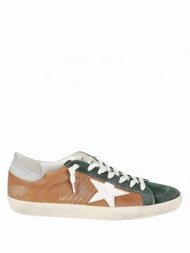 Sneakers In Cuoio Green White Grey