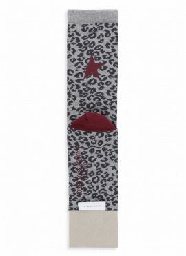 Deluxe Brand Leopard Intarsia Knitted Ankle Socks In Multi