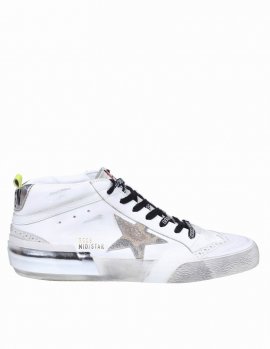 Mid Star Sneakers In White Leather