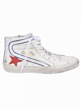 Slide Sneakers In White/cherry