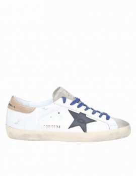 Sneakers Superstar In Pelle Colore Bianco In White/taupe/black