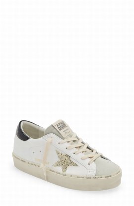 Hi Star Platform Sneaker In White/ Gold/ Black