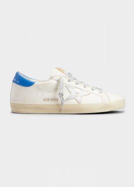 Superstar Mixed Leather Low-top Sneakers In Creamsilverblue