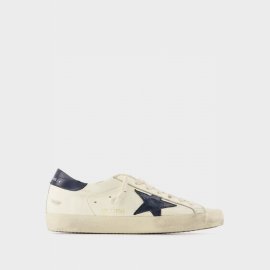 Super-star Sneakers - - Beige/blue - Leather In Multicoloured