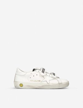 Kids' Boys White Leather Sneakers