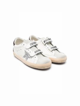 Kids' Old School Touch-strap Sneakers In White