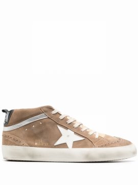 Mid Star Leather Sneakers In Brown
