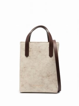 Washed-effect Tote Bag In White