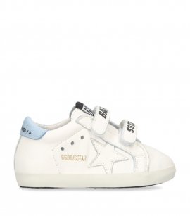Leather Baby School Sneakers In White