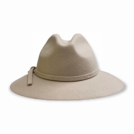 Kids Bow Detailed Fedora Hat In Beige