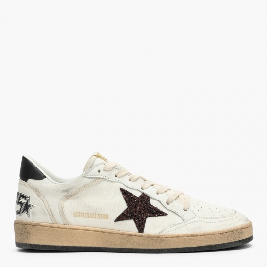 Deluxe Brand Ball Star White/brown Trainer In Beige