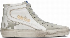 White & Gray Slide Sneakers In 10276 White/ice