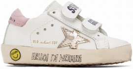 Baby White Old School Sneakers In White/platinum/antiq