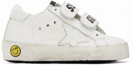 Baby White Old School Sneakers In Optic White 10100
