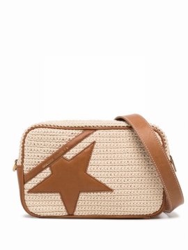 Star-patch Crochet Crossbody Bag In Brown