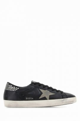 Black Leather Superstar Classic Sneakers