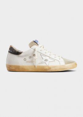 Superstar Net Leather Low-top Sneakers In Whitetaupesilverb