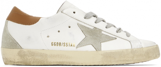 SSENSE Exclusive White & Brown Super-Star Classic Sneakers