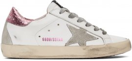 White & Pink Superstar Sneakers