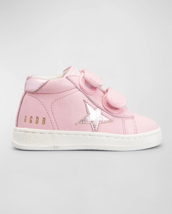 Kids' Girl's June Gold Trim High Top Sneakers, Baby/toddler In Antique Pink