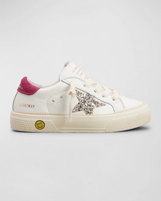 Girl's May Glitter Star Sneakers, Toddlers/kids In Whiteplatinummage