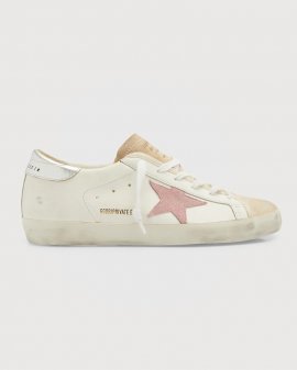 Superstar Mixed Leather Low-top Sneakers In White